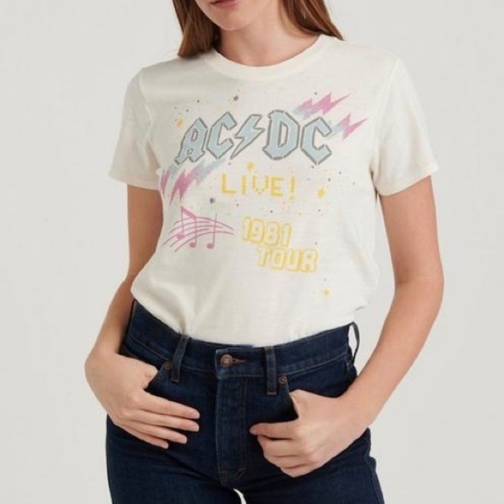 {Lucky Brand} AC/DC white graphic tee